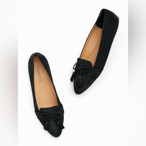 Talbots Francesca Suede Leather Driving Flats with Tassel Detail